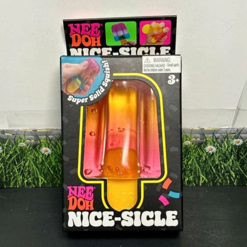 NeeDoh Nice-Sicle Fidget Squish Toy Popsicle Nee Doh Squeeze Orange
